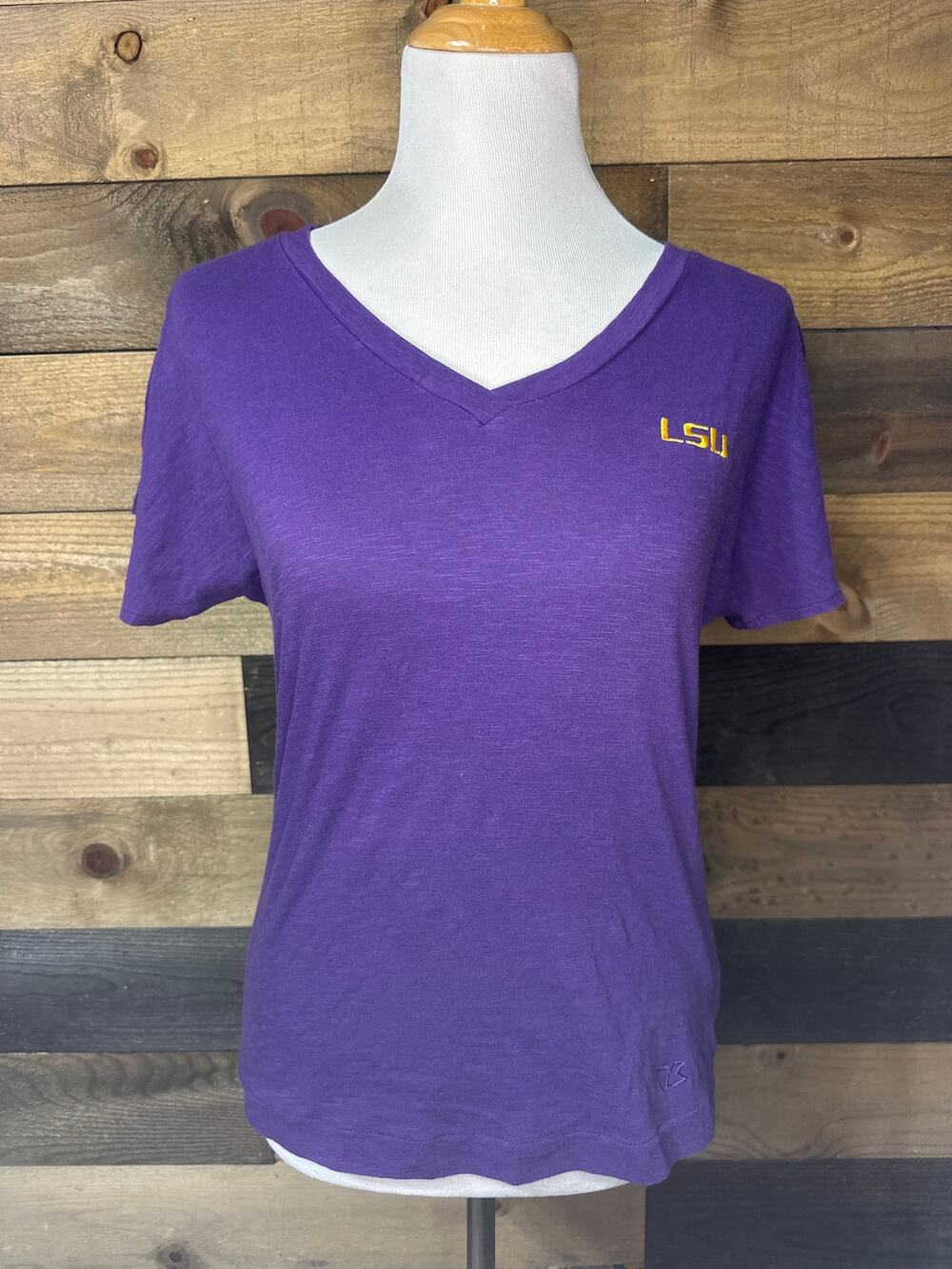CUTTER & BUCK Women’s LSU V-Neck T-Shirt Size S EUC
